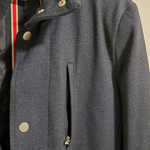 Last One! Zara Dark Blue Quilted Winter Parka Coat Medium - Picture 6 of 12